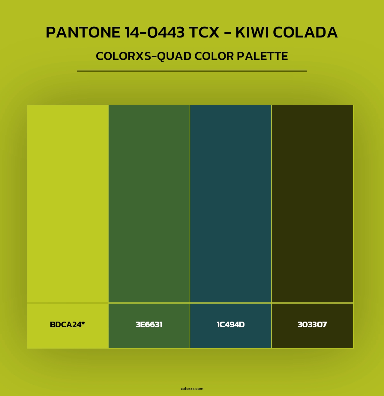 PANTONE 14-0443 TCX - Kiwi Colada - Colorxs Quad Palette