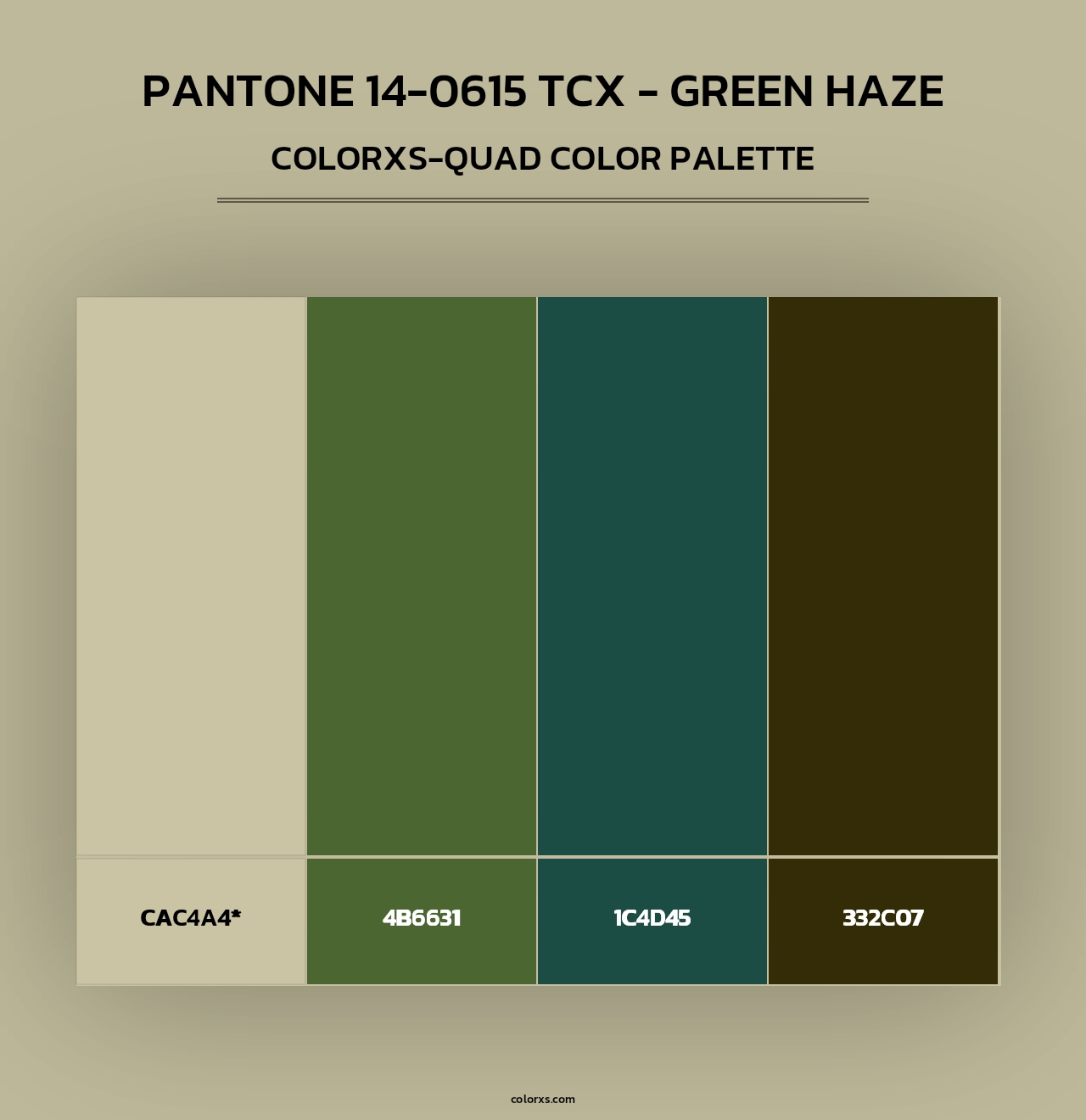 PANTONE 14-0615 TCX - Green Haze - Colorxs Quad Palette