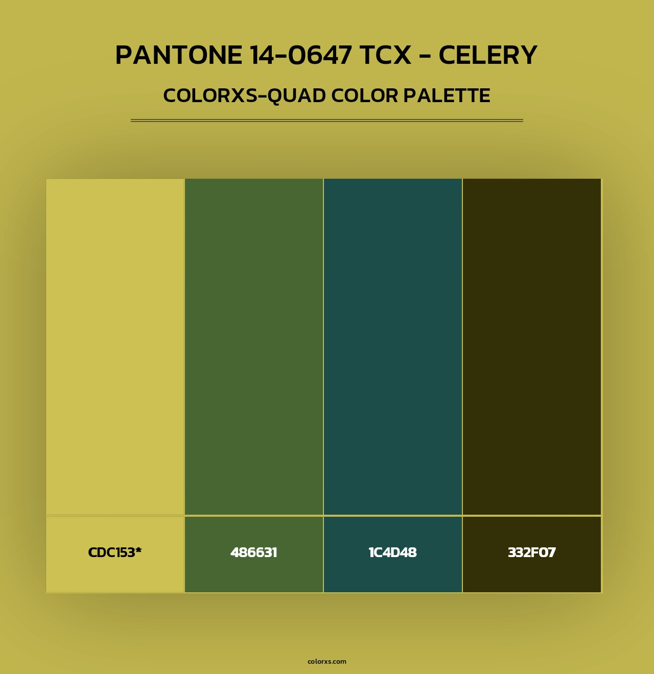 PANTONE 14-0647 TCX - Celery - Colorxs Quad Palette