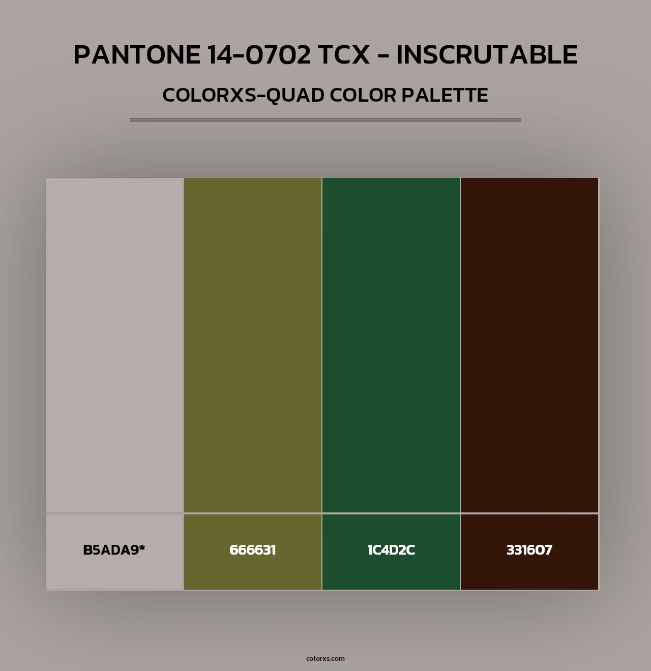 PANTONE 14-0702 TCX - Inscrutable - Colorxs Quad Palette