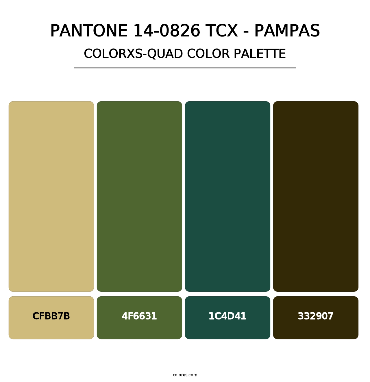 PANTONE 14-0826 TCX - Pampas - Colorxs Quad Palette