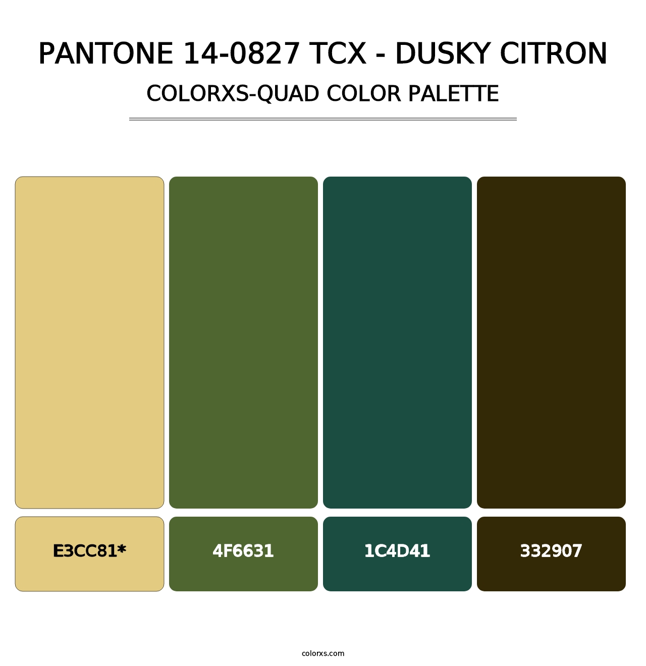 PANTONE 14-0827 TCX - Dusky Citron - Colorxs Quad Palette