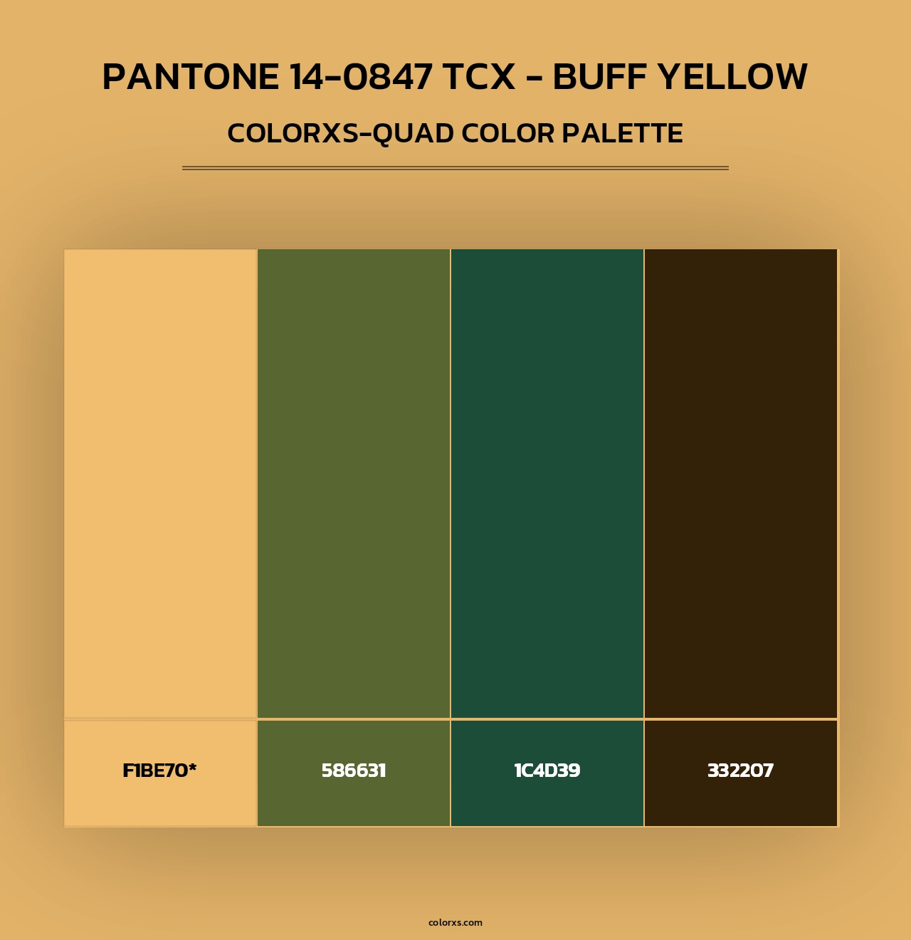 Pantone 14-0847 TCX - Buff Yellow - Colorxs Quad Palette