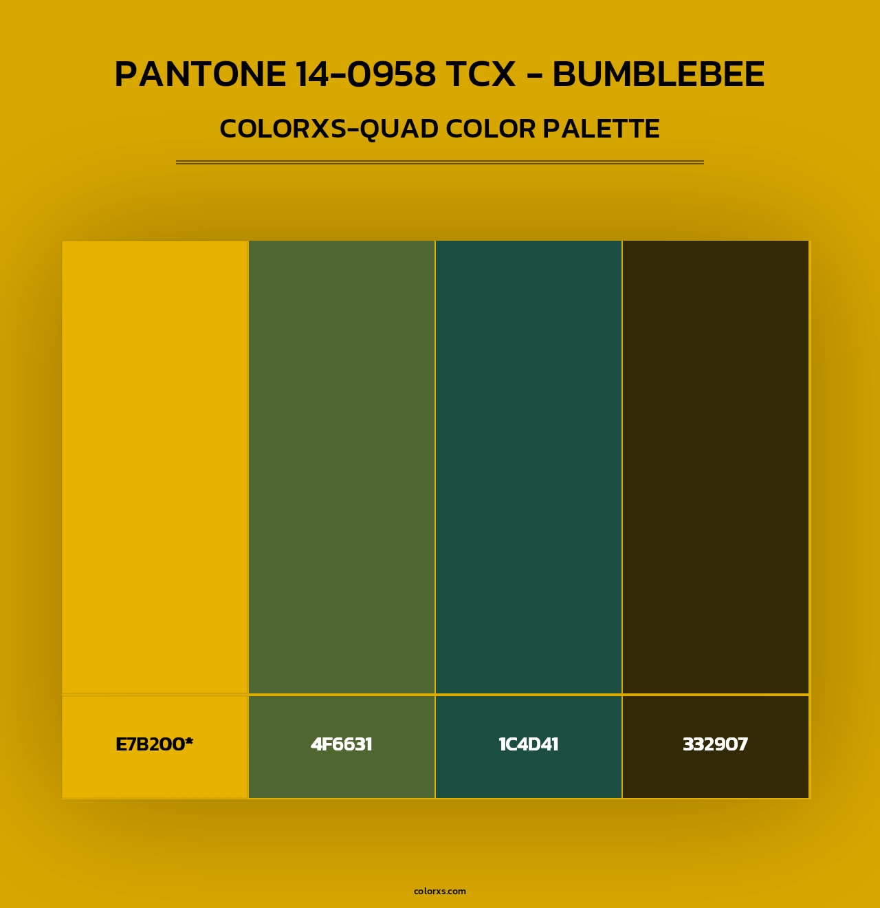 PANTONE 14-0958 TCX - Bumblebee - Colorxs Quad Palette