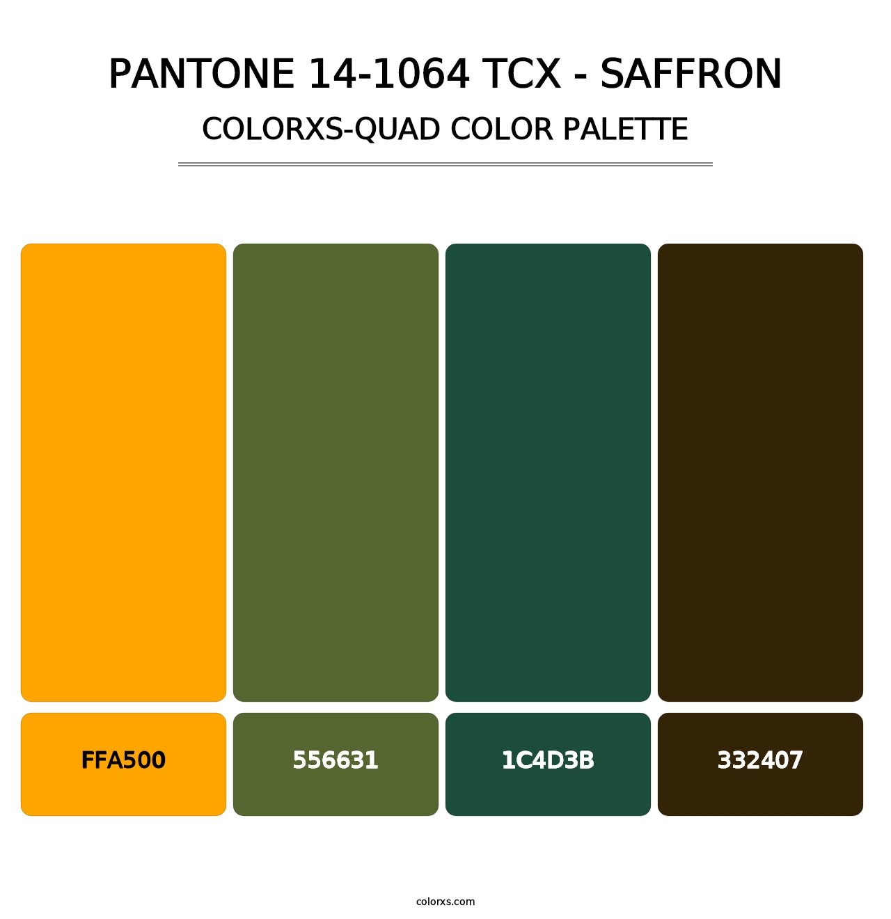 PANTONE 14-1064 TCX - Saffron - Colorxs Quad Palette