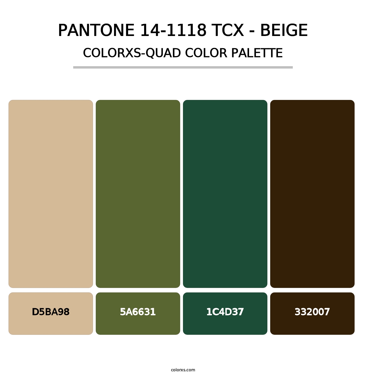 PANTONE 14-1118 TCX - Beige - Colorxs Quad Palette