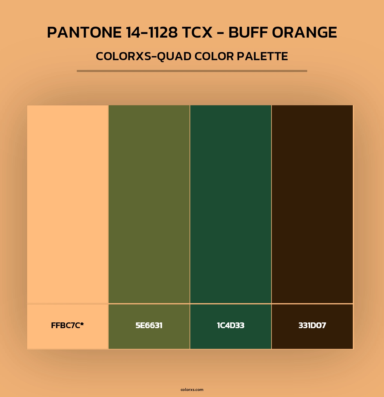 PANTONE 14-1128 TCX - Buff Orange - Colorxs Quad Palette