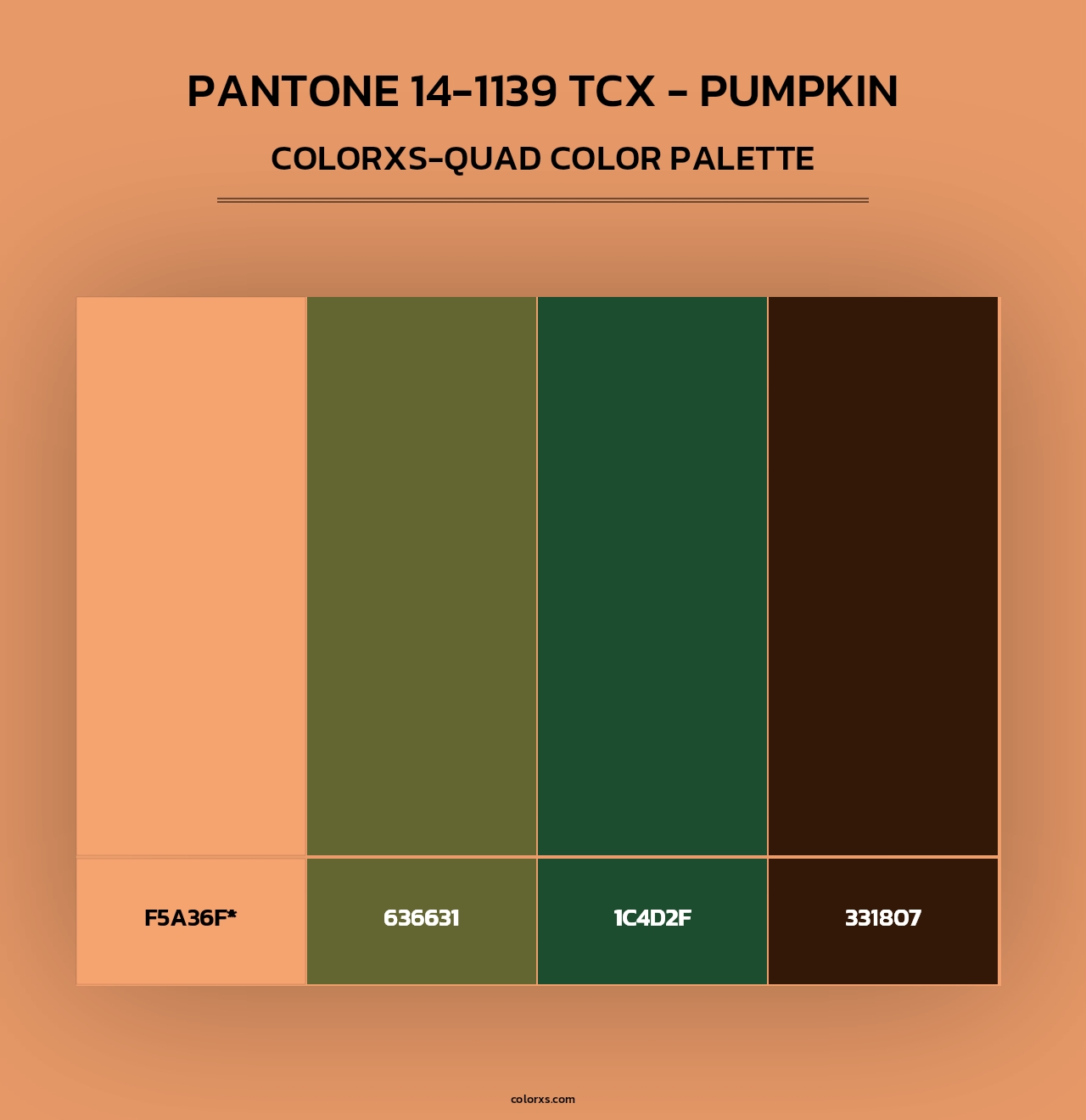 PANTONE 14-1139 TCX - Pumpkin - Colorxs Quad Palette