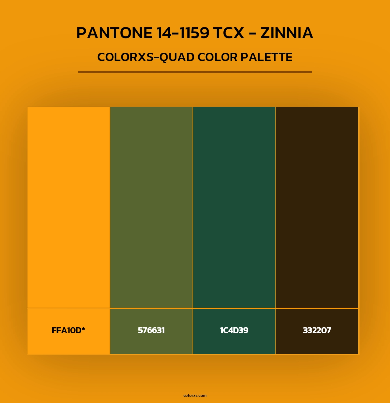 PANTONE 14-1159 TCX - Zinnia - Colorxs Quad Palette