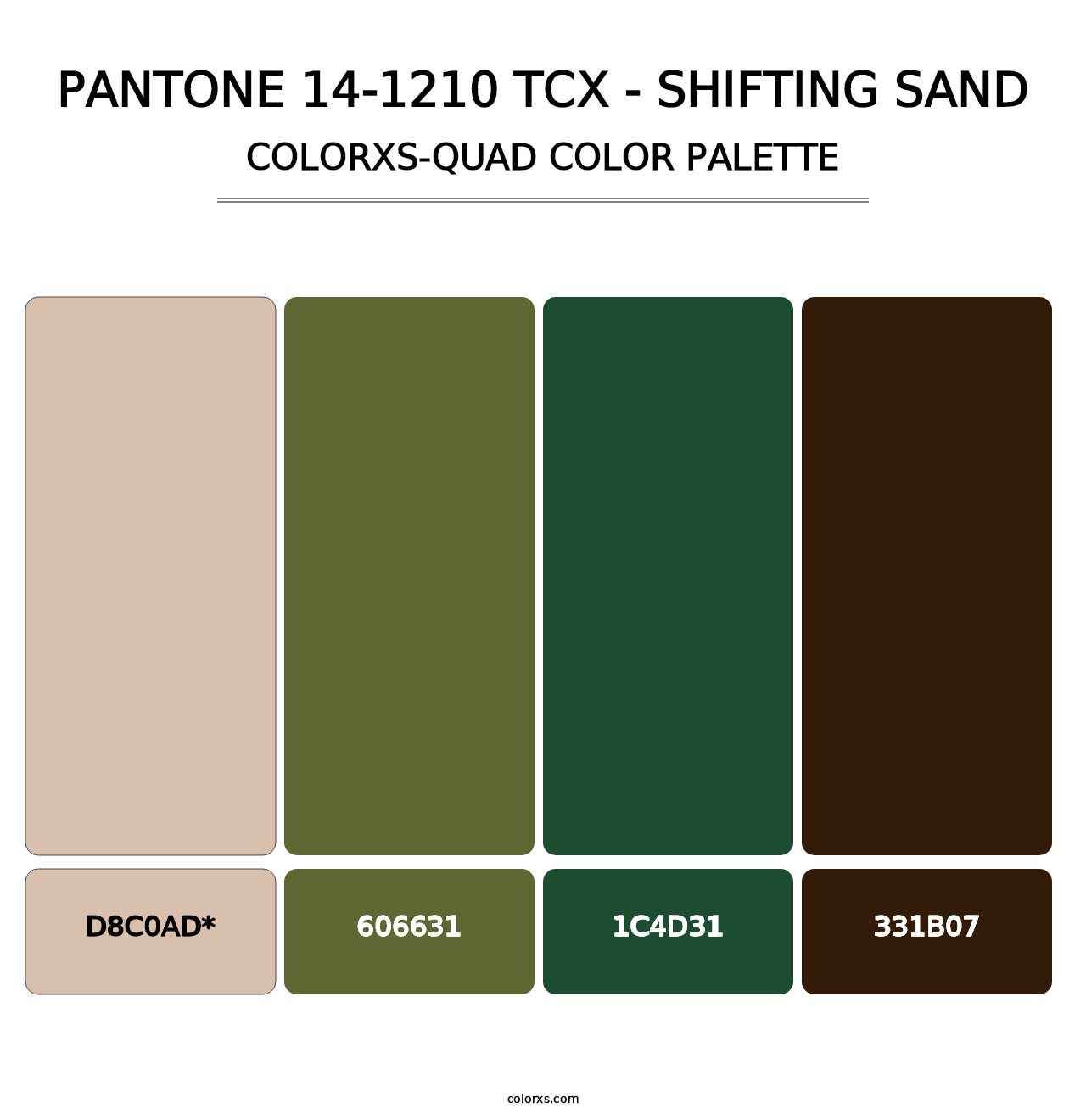 PANTONE 14-1210 TCX - Shifting Sand - Colorxs Quad Palette