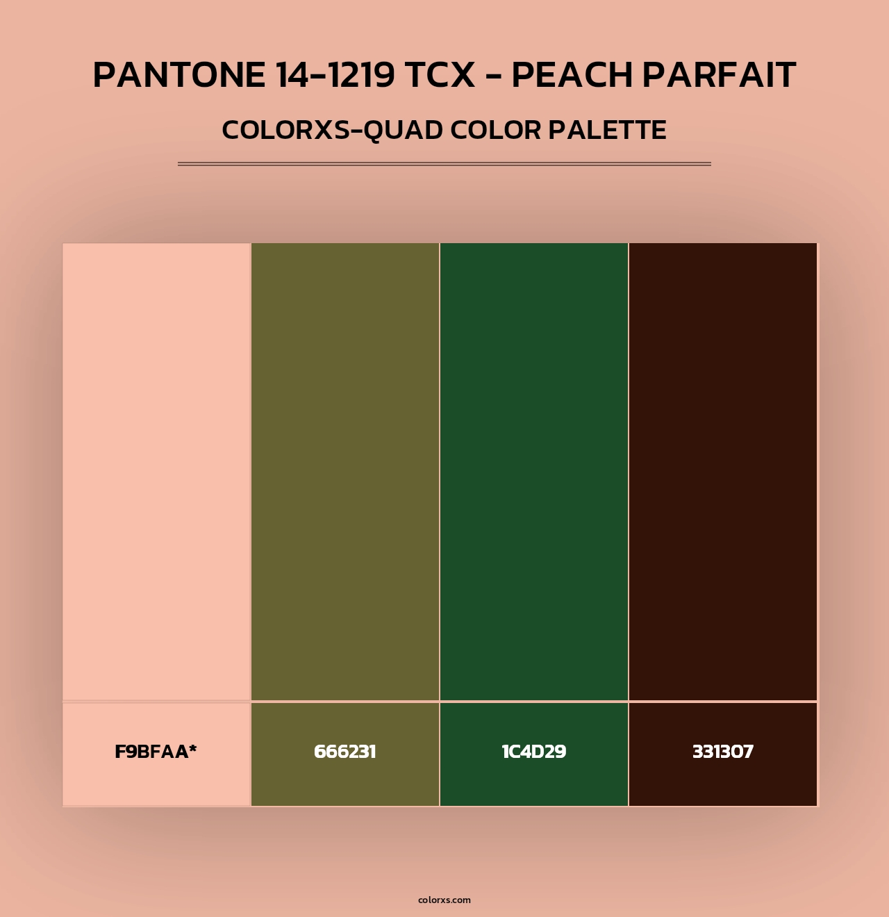 PANTONE 14-1219 TCX - Peach Parfait - Colorxs Quad Palette