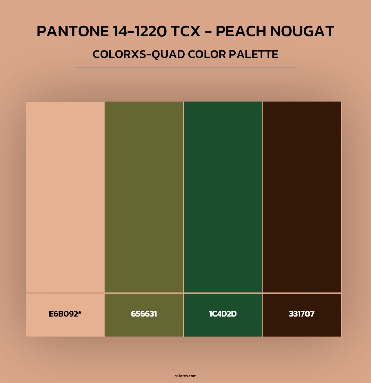 PANTONE 14-1220 TCX - Peach Nougat - Colorxs Quad Palette