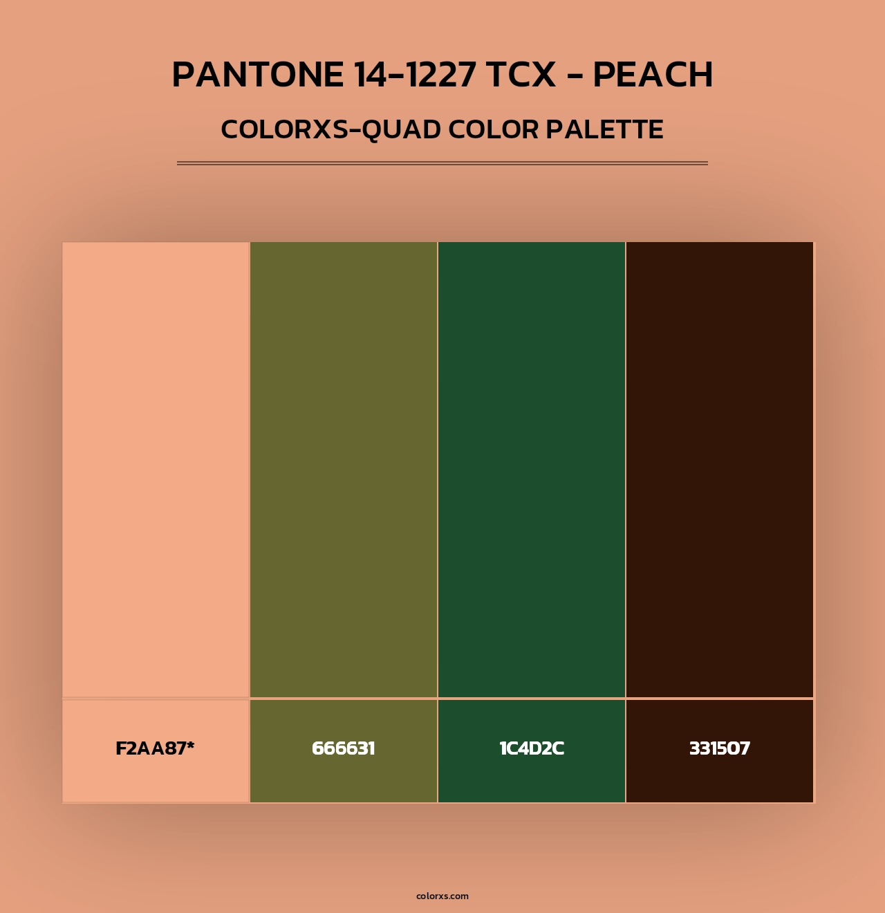 Pantone 14-1227 TCX - Peach - Colorxs Quad Palette