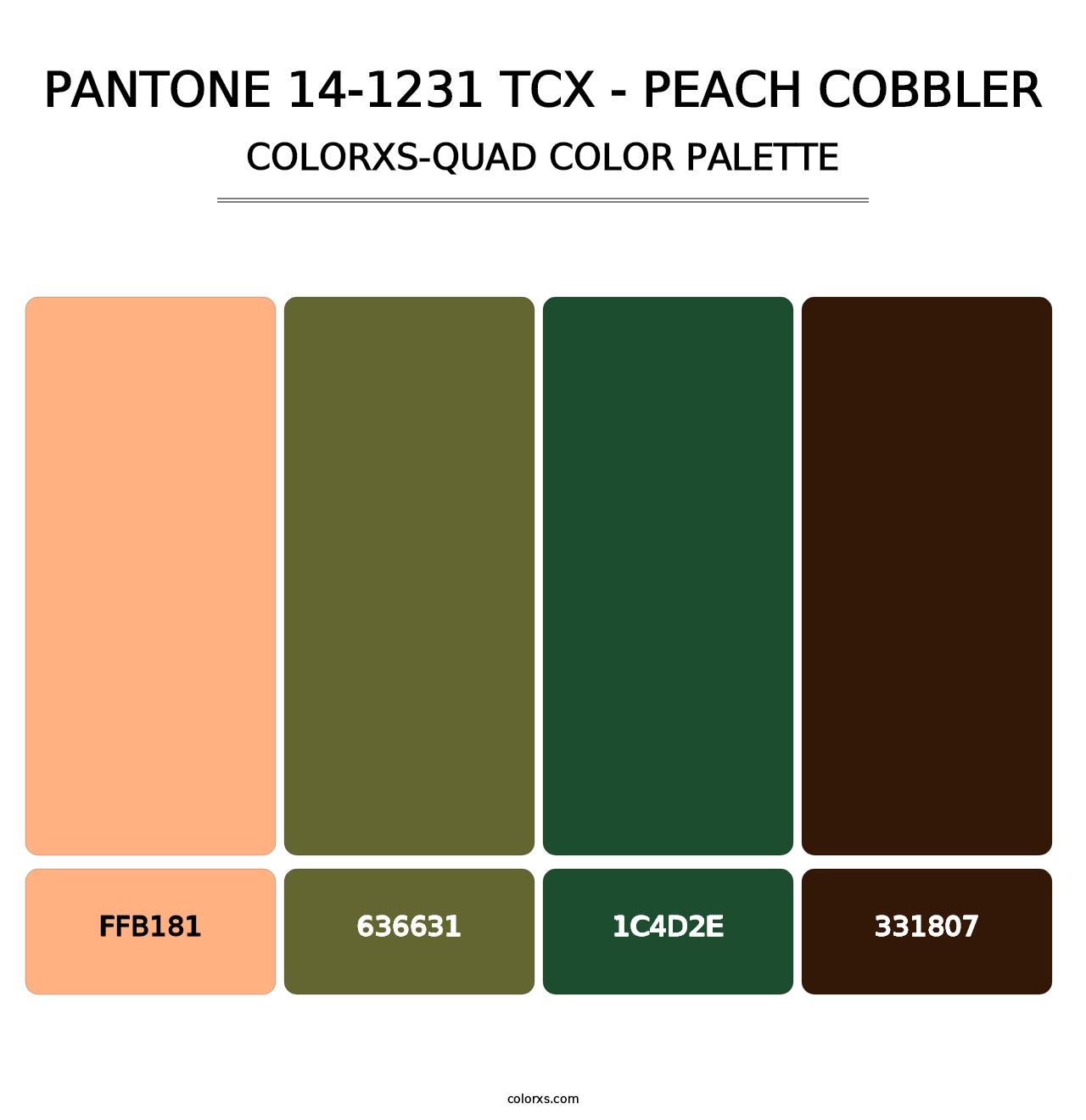 PANTONE 14-1231 TCX - Peach Cobbler - Colorxs Quad Palette