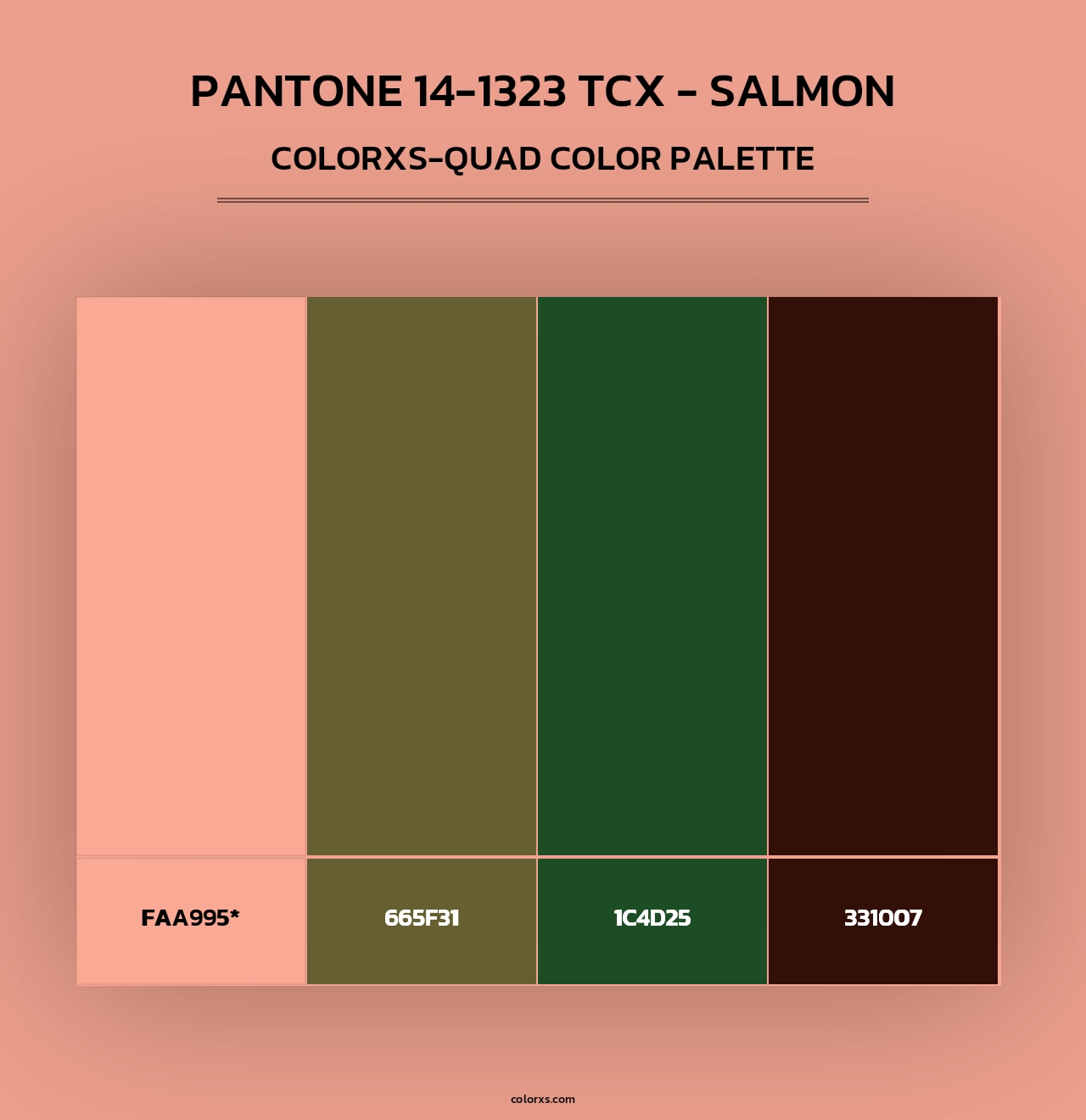 PANTONE 14-1323 TCX - Salmon - Colorxs Quad Palette