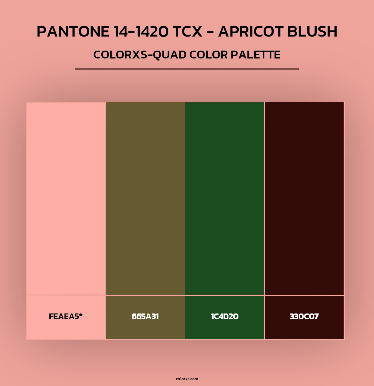 PANTONE 14-1420 TCX - Apricot Blush - Colorxs Quad Palette