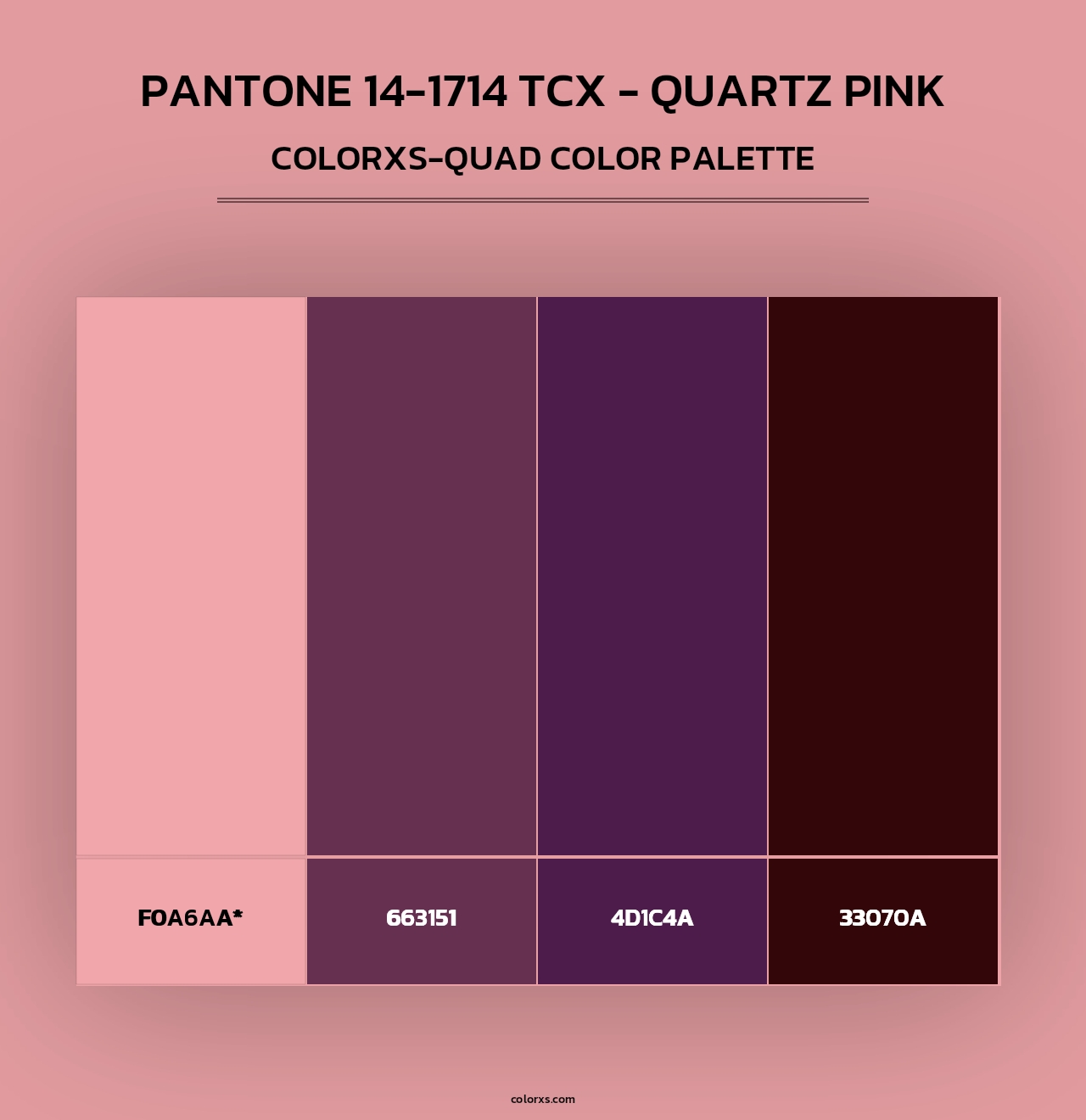 PANTONE 14-1714 TCX - Quartz Pink - Colorxs Quad Palette