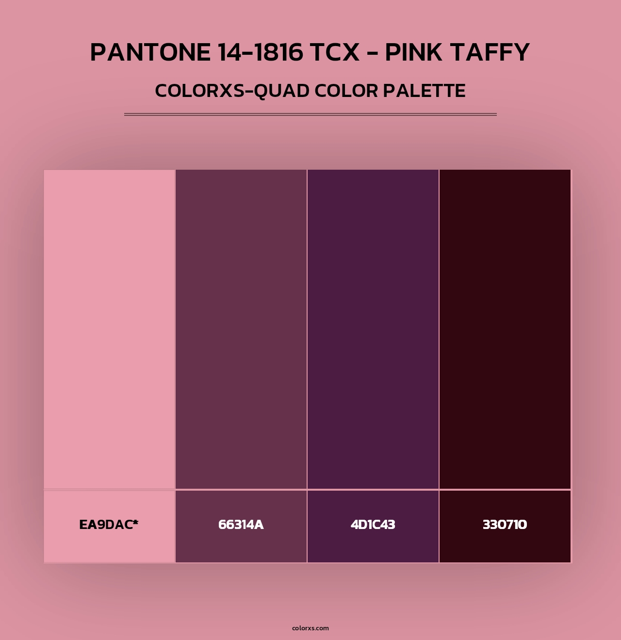 PANTONE 14-1816 TCX - Pink Taffy - Colorxs Quad Palette