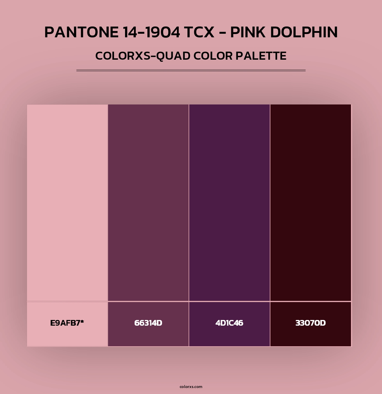 PANTONE 14-1904 TCX - Pink Dolphin - Colorxs Quad Palette