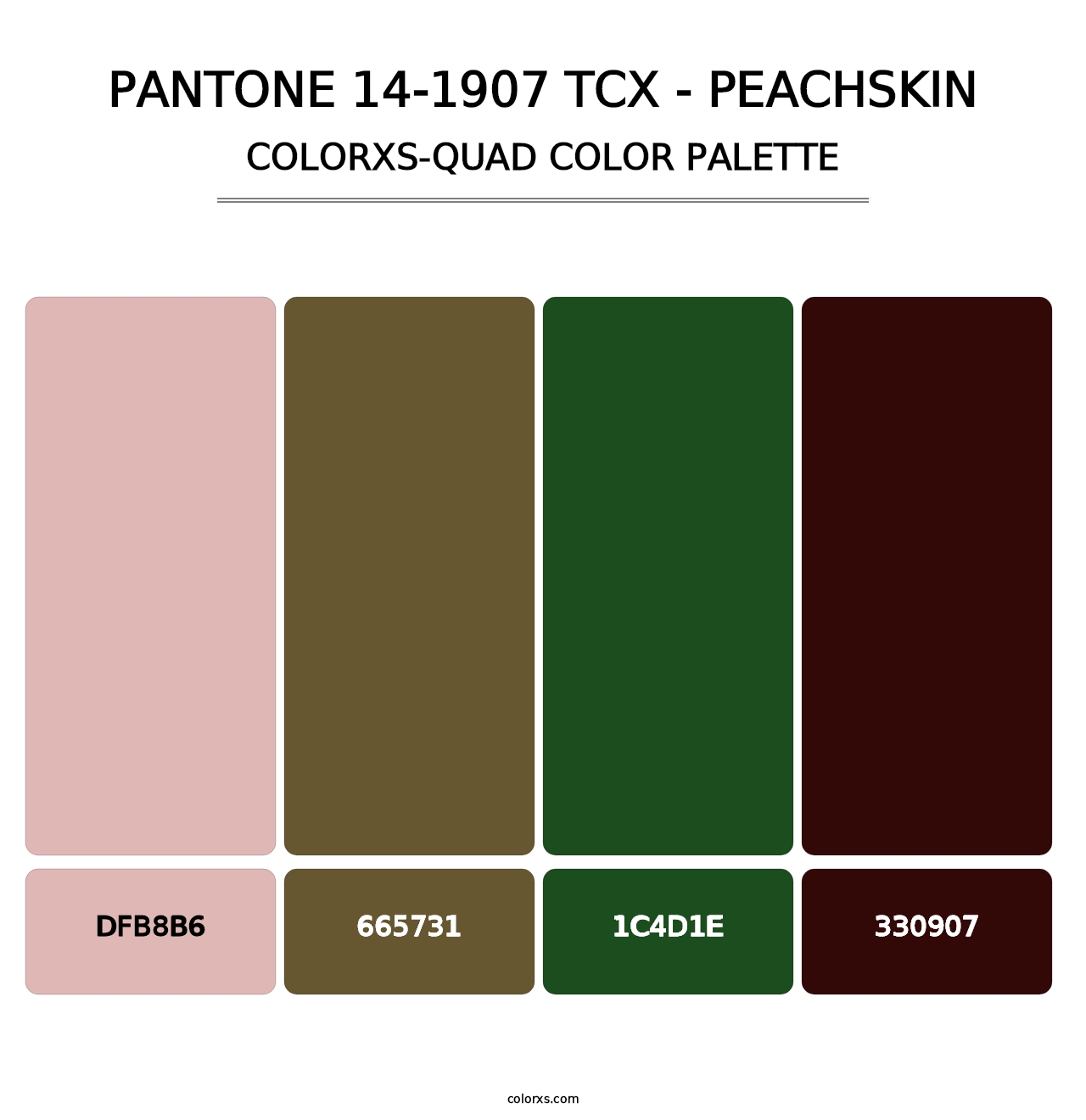 PANTONE 14-1907 TCX - Peachskin - Colorxs Quad Palette