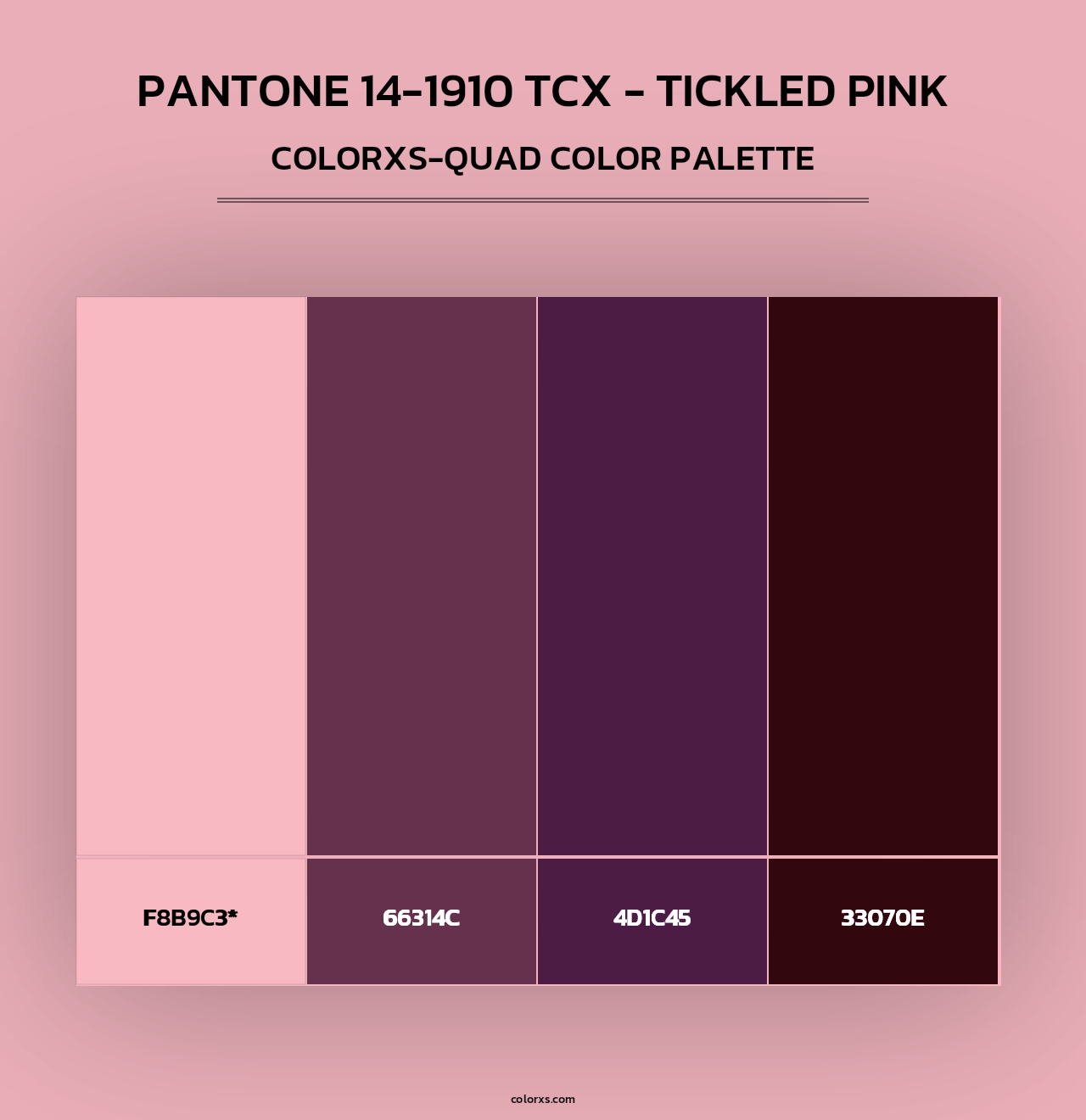 Pantone 14-1910 TCX - Tickled Pink - Colorxs Quad Palette