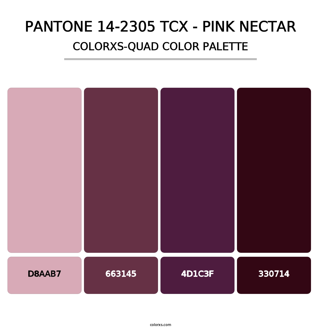 PANTONE 14-2305 TCX - Pink Nectar - Colorxs Quad Palette