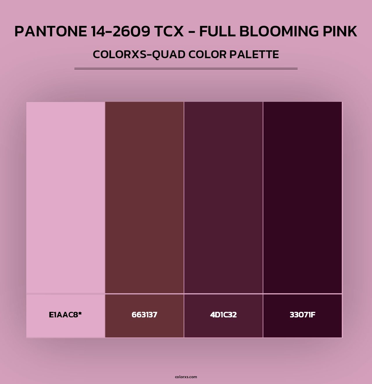 PANTONE 14-2609 TCX - Full Blooming Pink - Colorxs Quad Palette