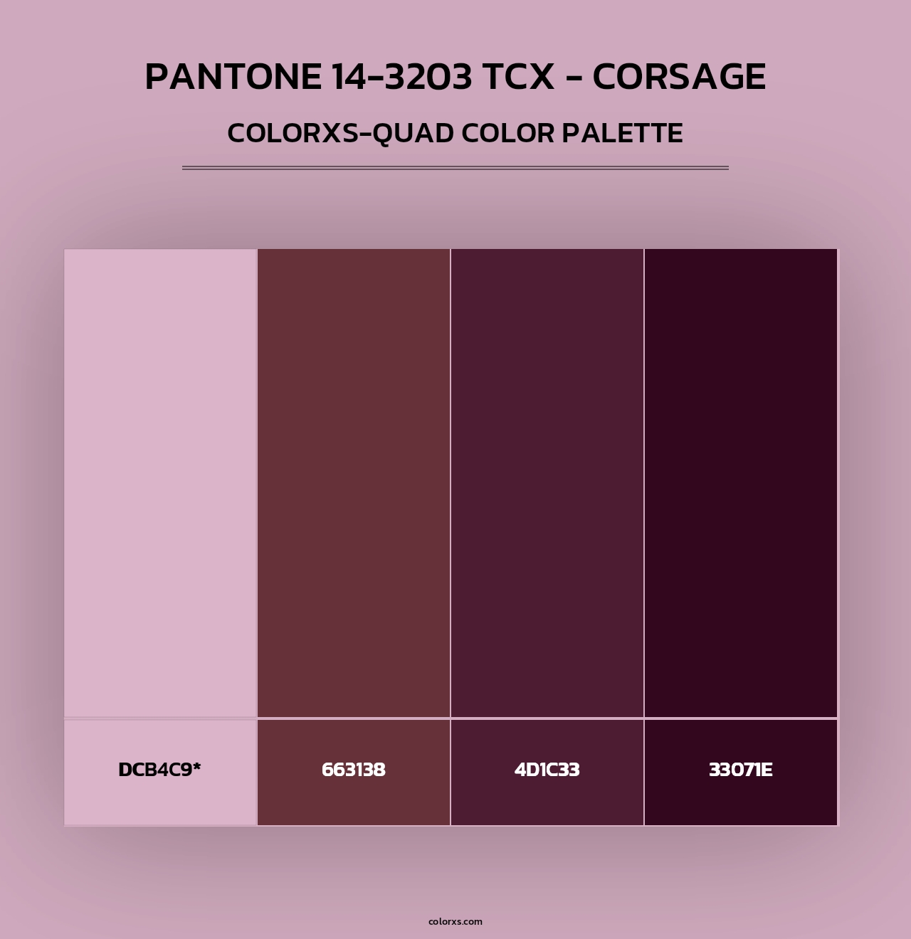PANTONE 14-3203 TCX - Corsage - Colorxs Quad Palette