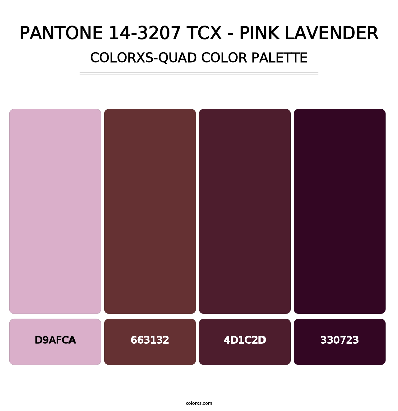 PANTONE 14-3207 TCX - Pink Lavender - Colorxs Quad Palette