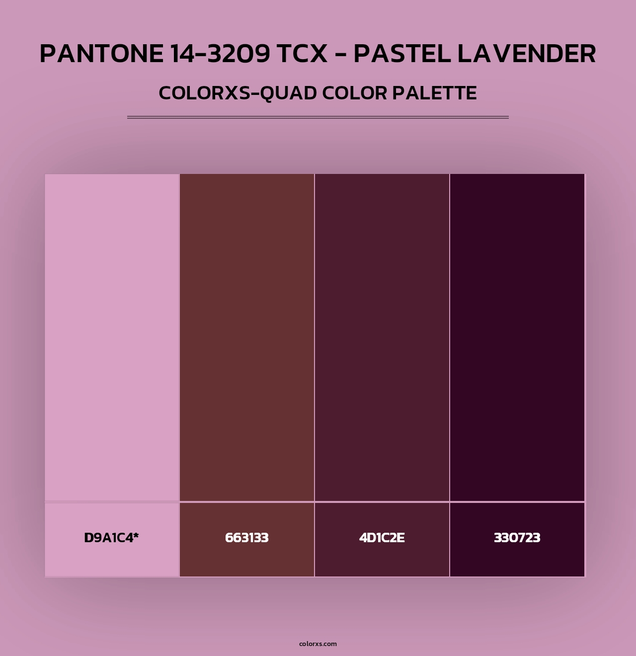 PANTONE 14-3209 TCX - Pastel Lavender - Colorxs Quad Palette