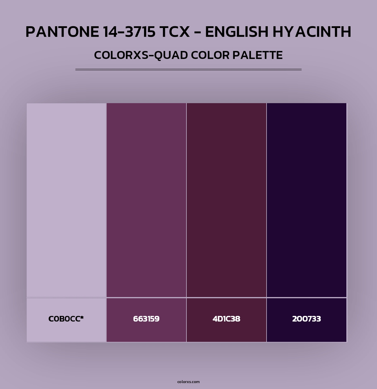 PANTONE 14-3715 TCX - English Hyacinth - Colorxs Quad Palette
