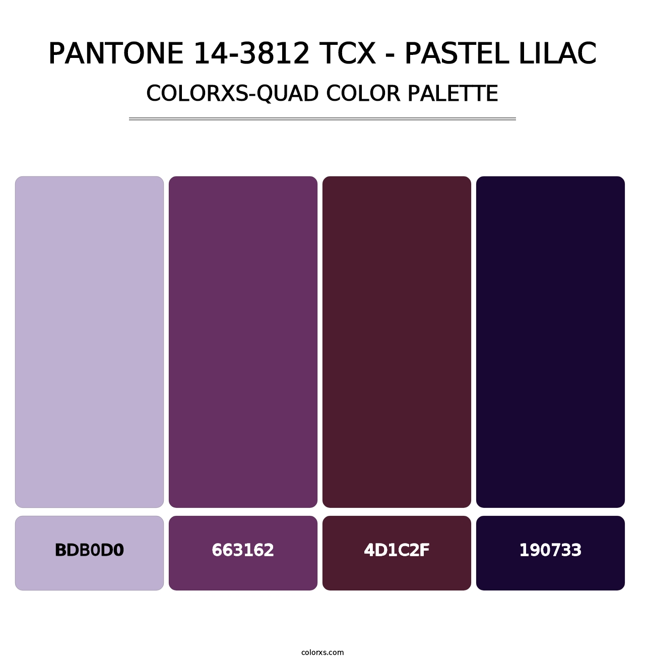 PANTONE 14-3812 TCX - Pastel Lilac - Colorxs Quad Palette
