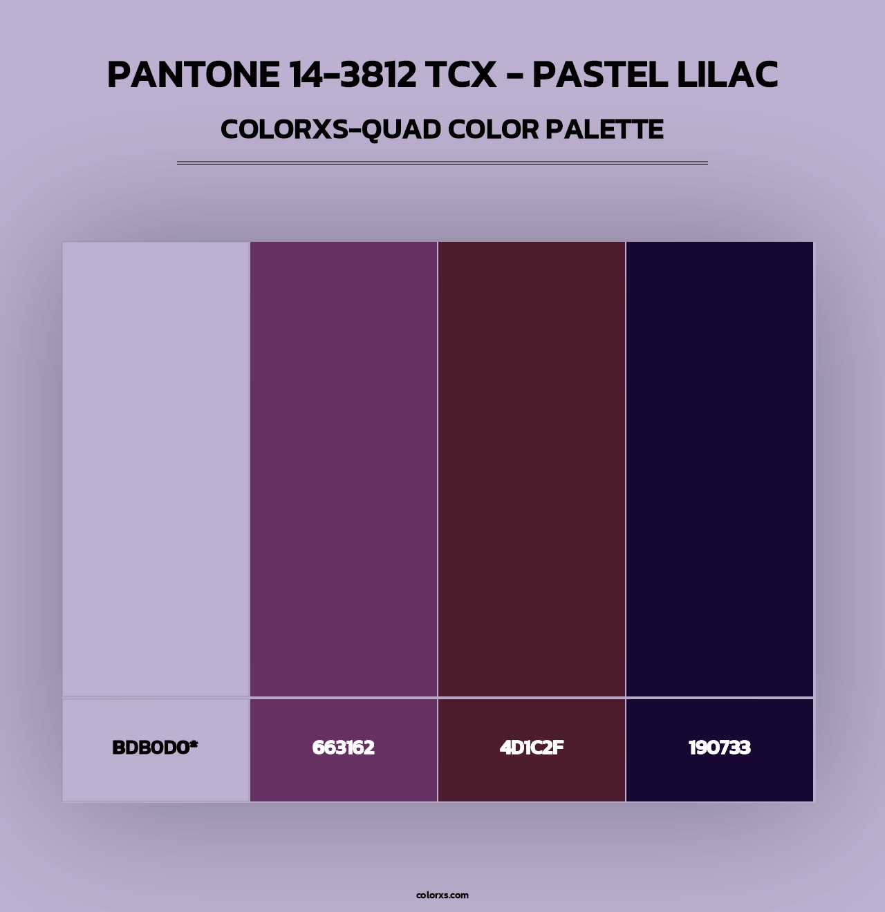 PANTONE 14-3812 TCX - Pastel Lilac - Colorxs Quad Palette