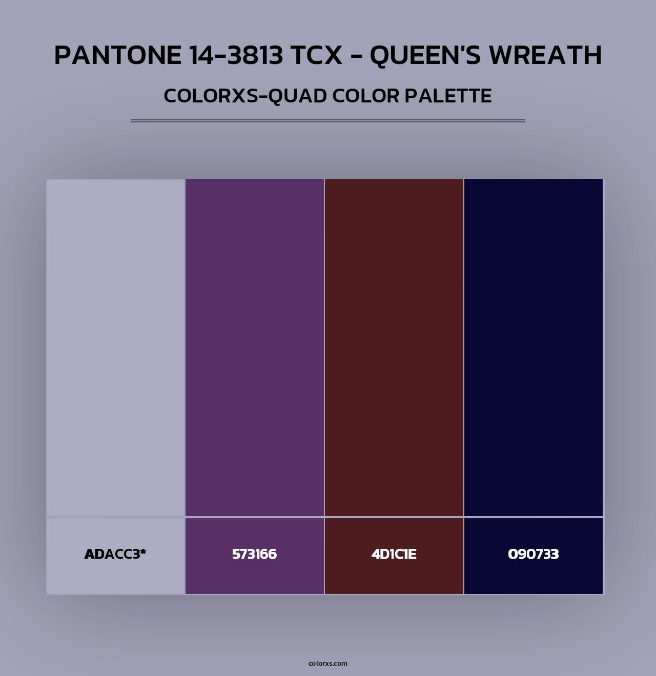 Pantone 14-3813 TCX - Queen's Wreath - Colorxs Quad Palette