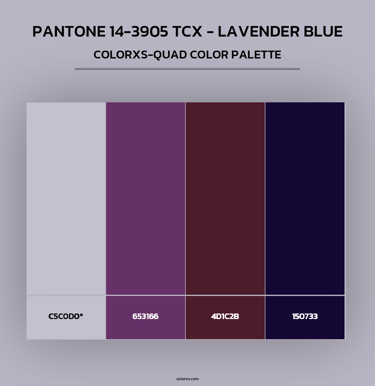 PANTONE 14-3905 TCX - Lavender Blue - Colorxs Quad Palette