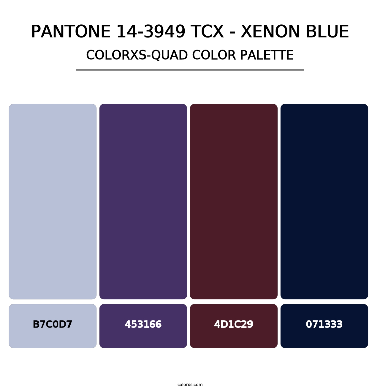 PANTONE 14-3949 TCX - Xenon Blue - Colorxs Quad Palette