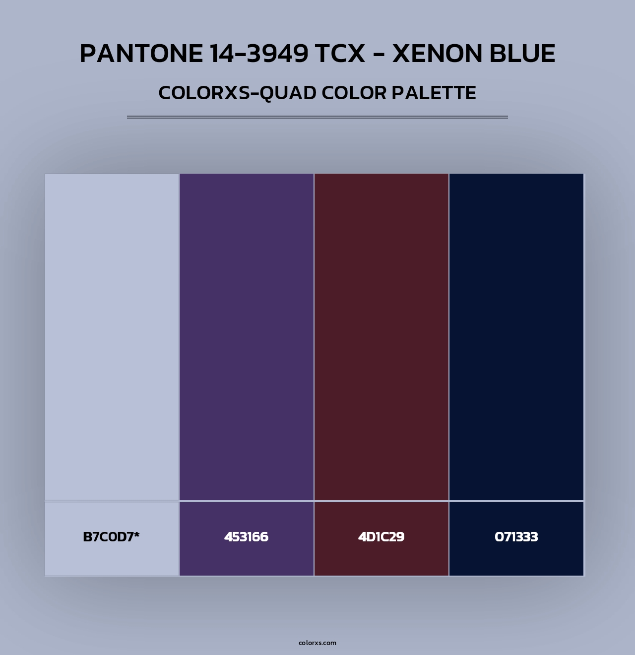 PANTONE 14-3949 TCX - Xenon Blue - Colorxs Quad Palette