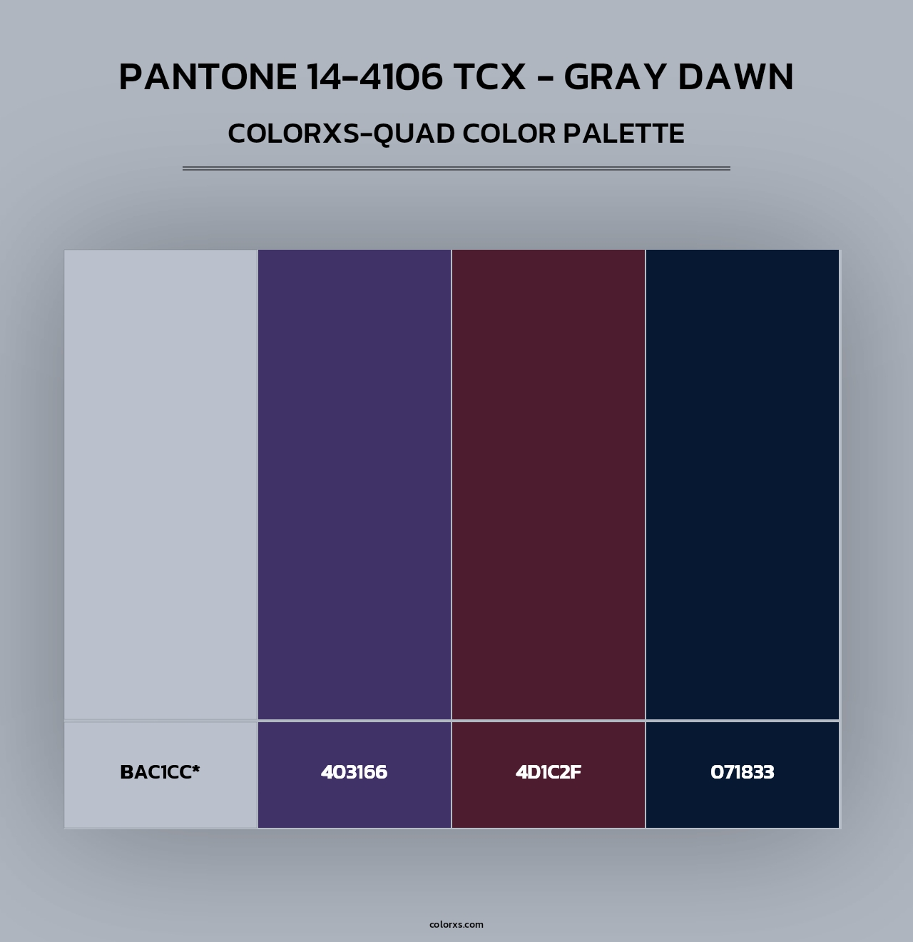 PANTONE 14-4106 TCX - Gray Dawn - Colorxs Quad Palette
