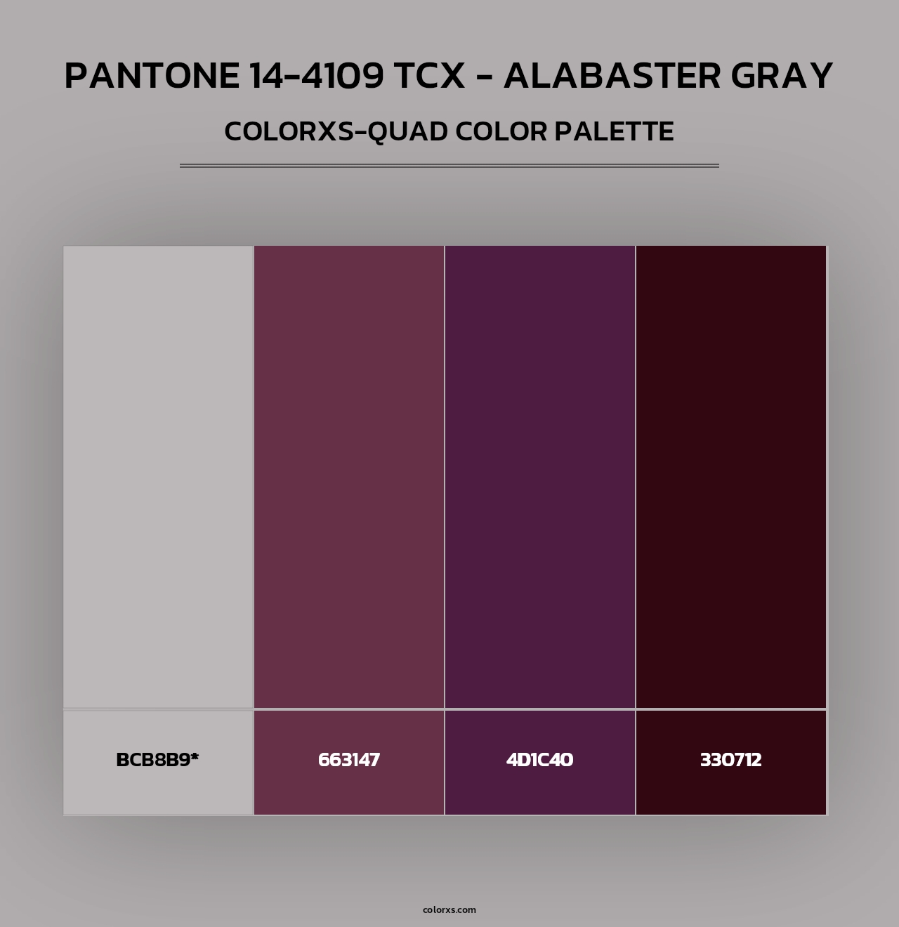 Pantone 14-4109 TCX - Alabaster Gray - Colorxs Quad Palette