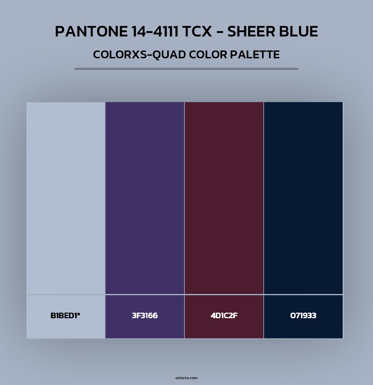 Pantone 14-4111 TCX - Sheer Blue - Colorxs Quad Palette