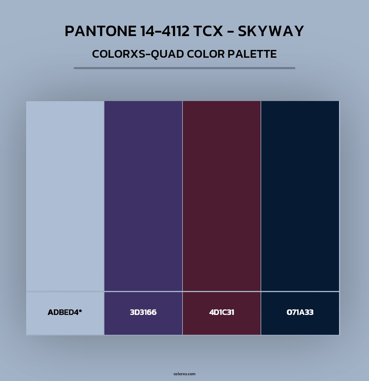 PANTONE 14-4112 TCX - Skyway - Colorxs Quad Palette