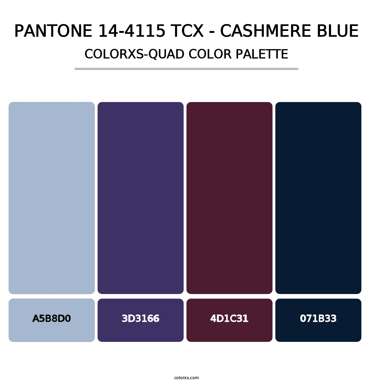 PANTONE 14-4115 TCX - Cashmere Blue - Colorxs Quad Palette