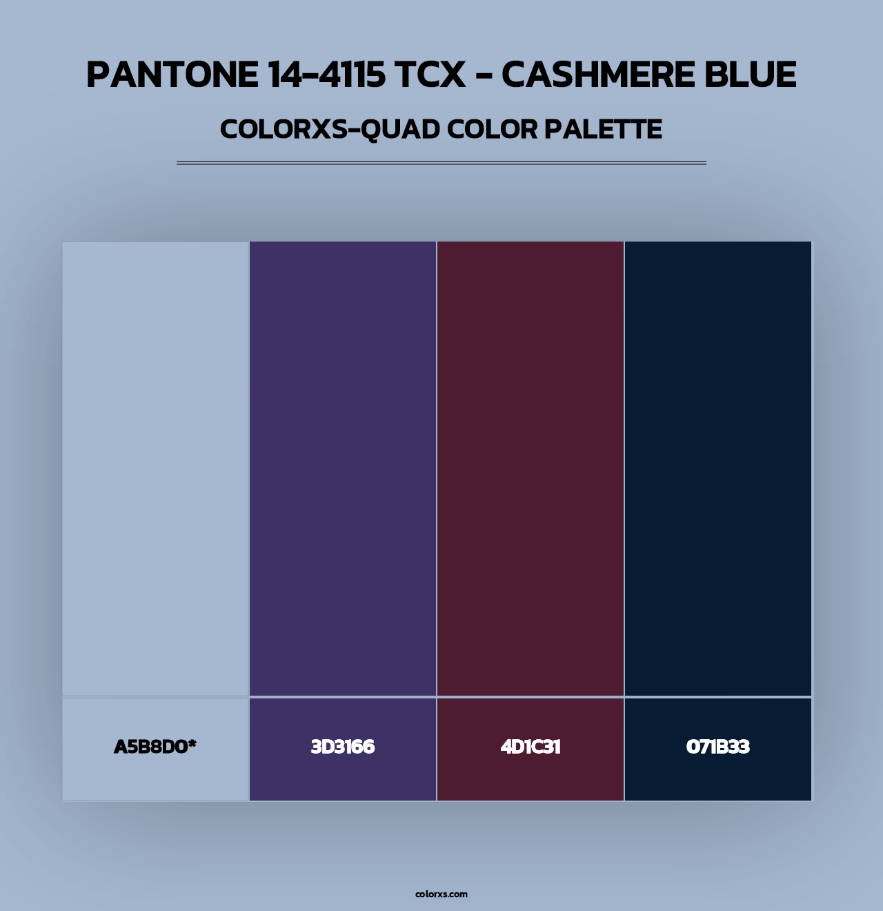 PANTONE 14-4115 TCX - Cashmere Blue - Colorxs Quad Palette