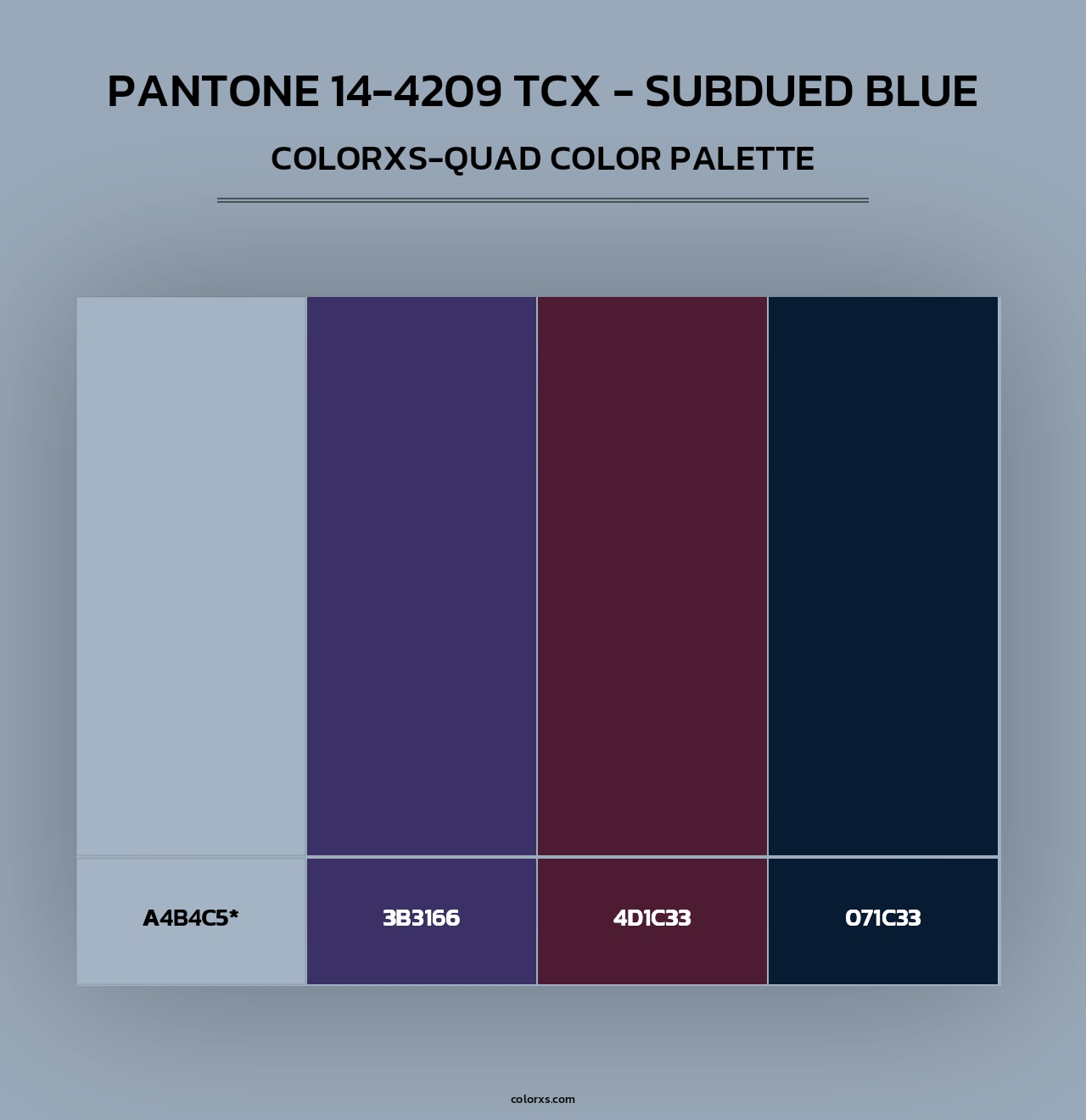 Pantone 14-4209 TCX - Subdued Blue - Colorxs Quad Palette