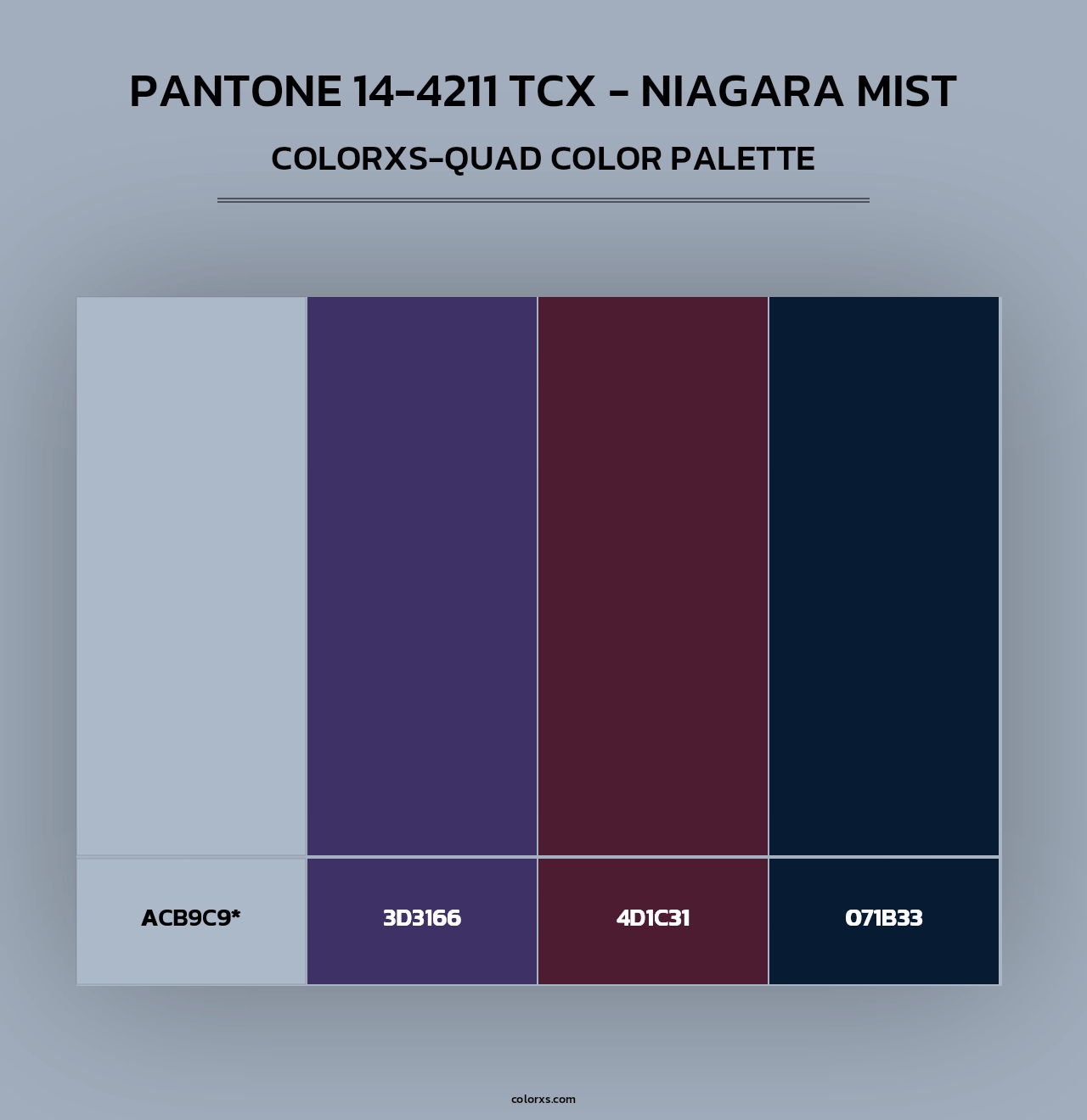 PANTONE 14-4211 TCX - Niagara Mist - Colorxs Quad Palette