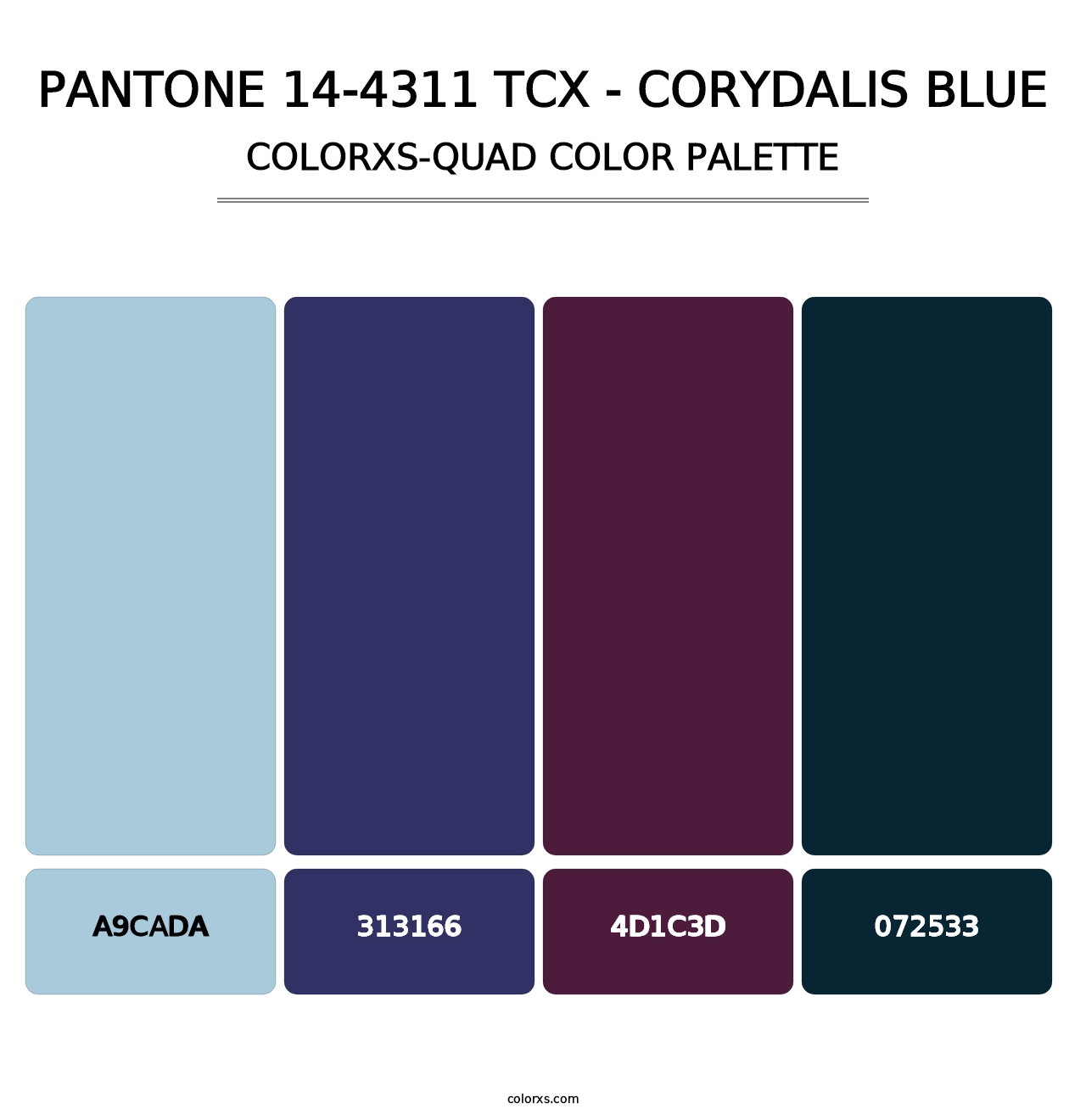 PANTONE 14-4311 TCX - Corydalis Blue - Colorxs Quad Palette