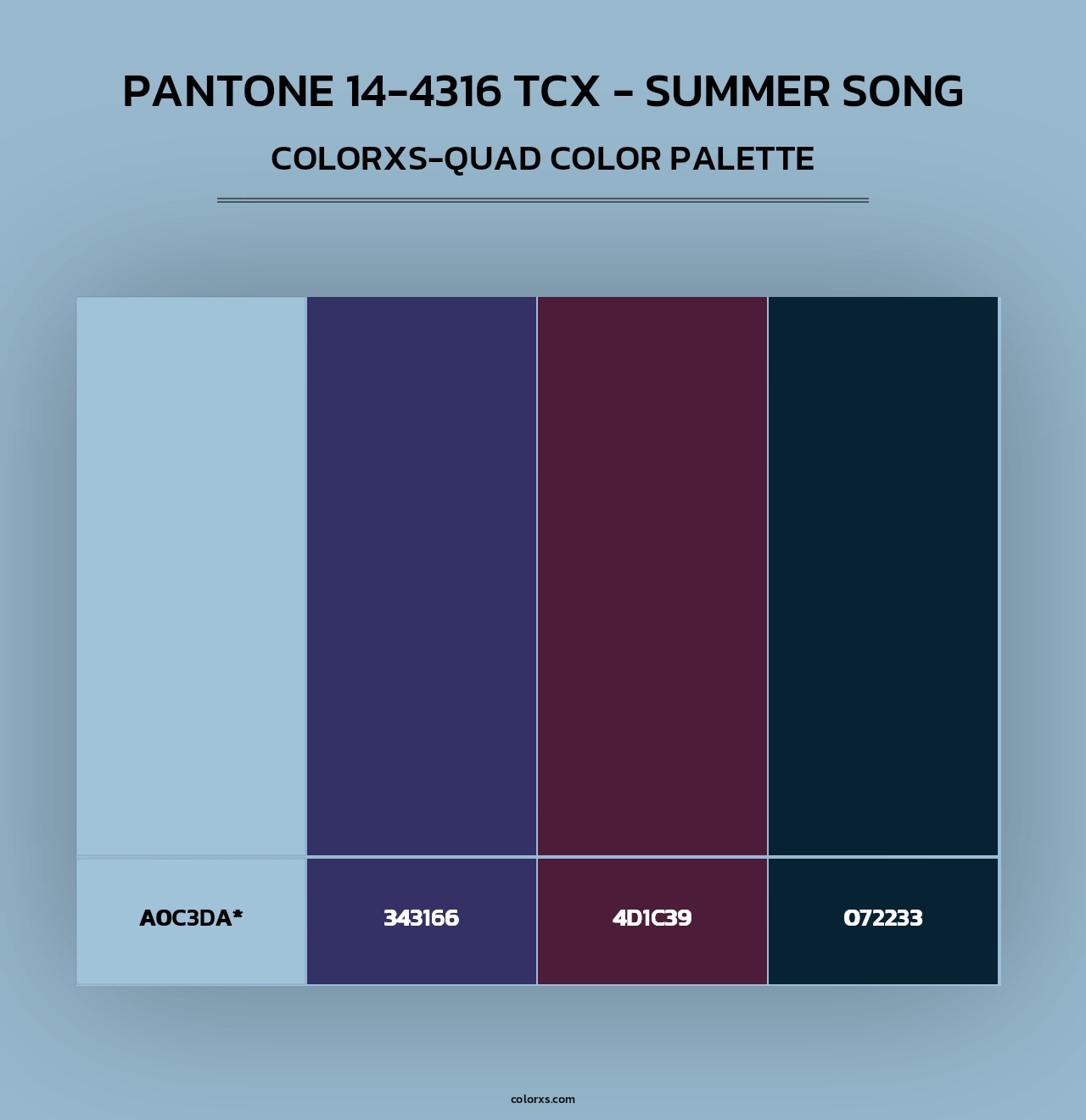 PANTONE 14-4316 TCX - Summer Song - Colorxs Quad Palette