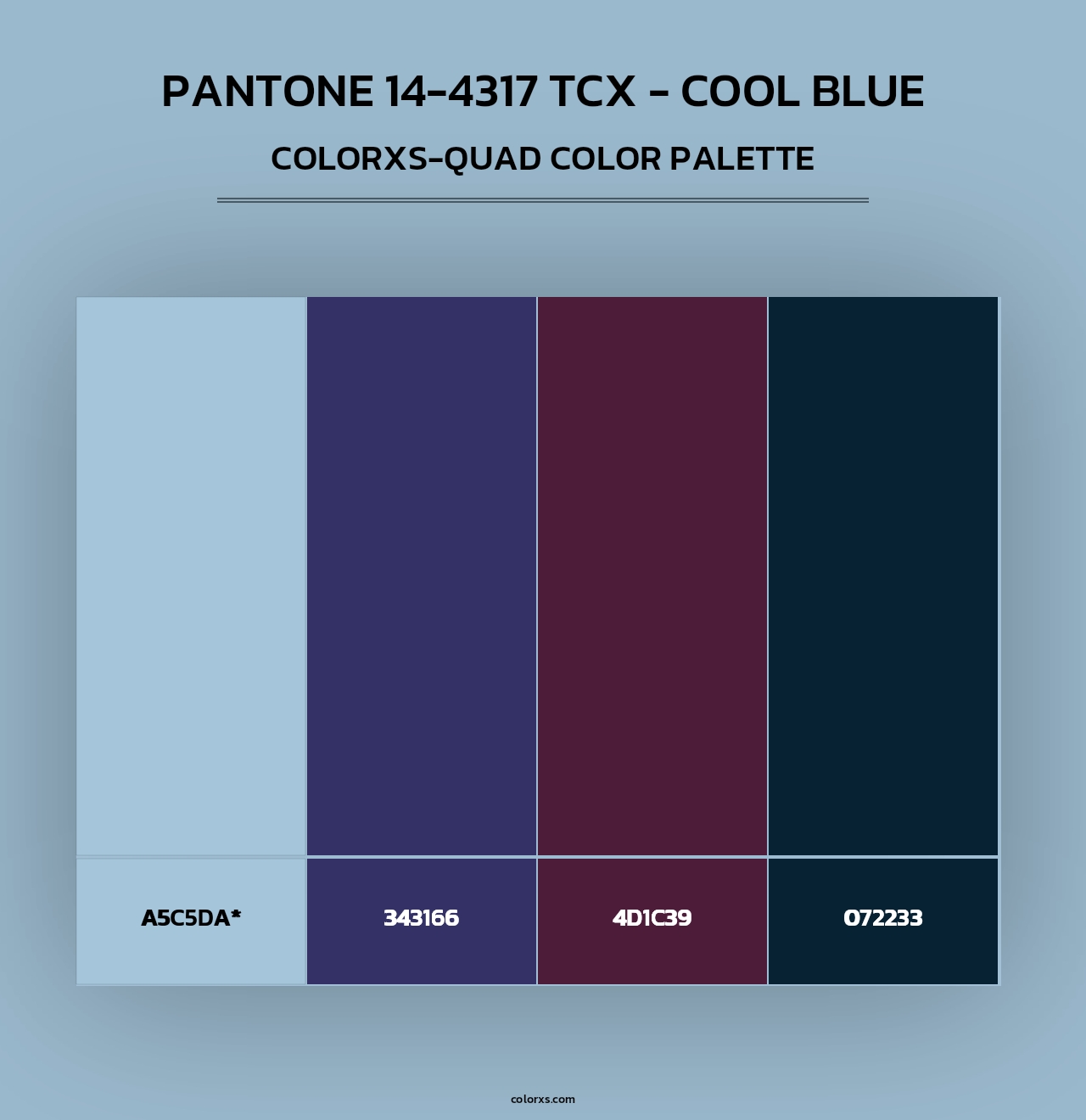 PANTONE 14-4317 TCX - Cool Blue - Colorxs Quad Palette