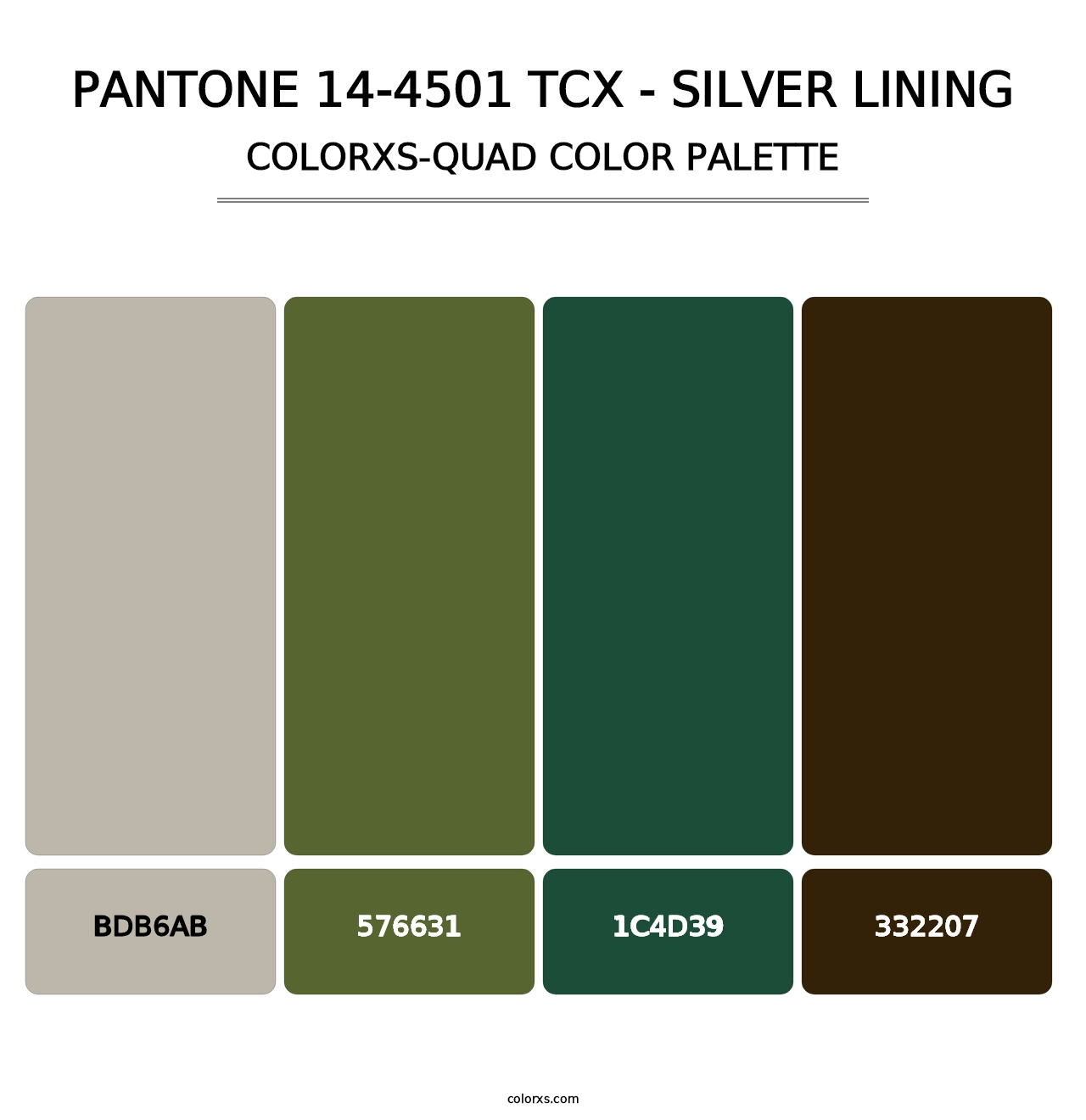 PANTONE 14-4501 TCX - Silver Lining - Colorxs Quad Palette