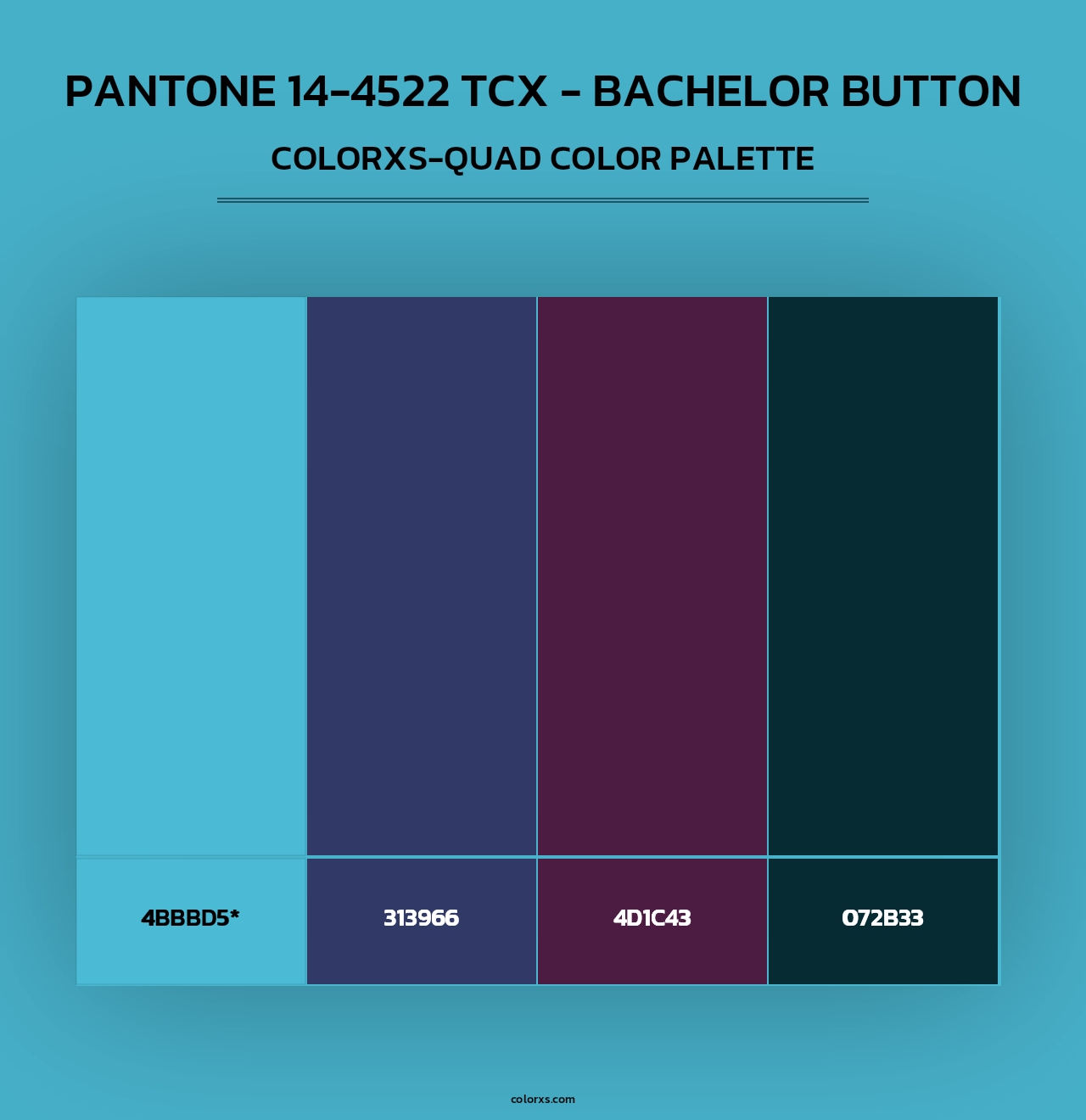 PANTONE 14-4522 TCX - Bachelor Button - Colorxs Quad Palette